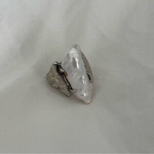 Free People Clasped Pearl Ring - Size 8